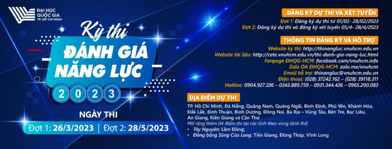 Thông tin cập nhật mới nhất về kỳ thi Đánh giá Năng lực – ĐHQG-HCM năm 2023